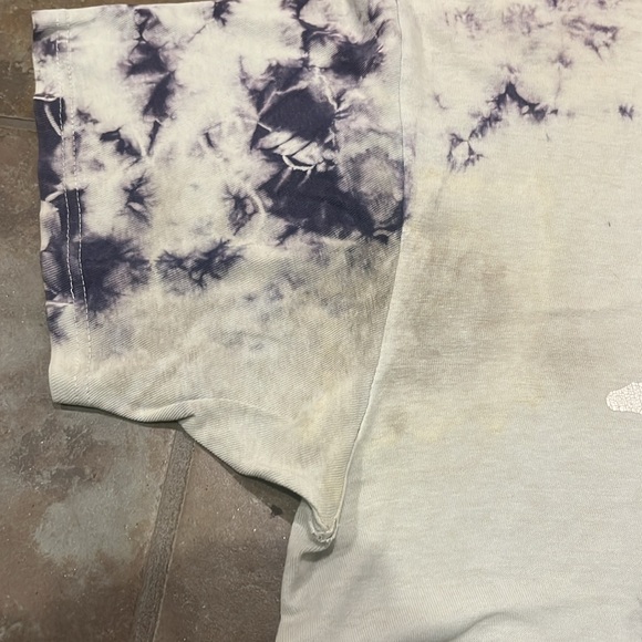 Vintage thrashed stussy large baggy tee, stained, torn, tie die blue - Picture 4 of 13